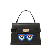 嘉里奥时尚商务牛皮手提单肩包大眼睛斜挎女包凯莉包