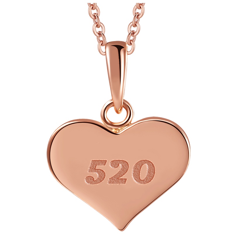 潮宏基 心语 彩金项链18K金玫瑰金锁骨链吊坠套链女士