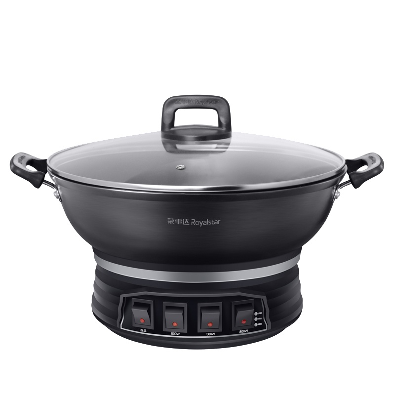 荣事达(Royalstar)多功能电热锅RDQJ3-32电炒锅炒菜锅大容量电蒸锅一体铸铁无涂层家用32cm无笼款