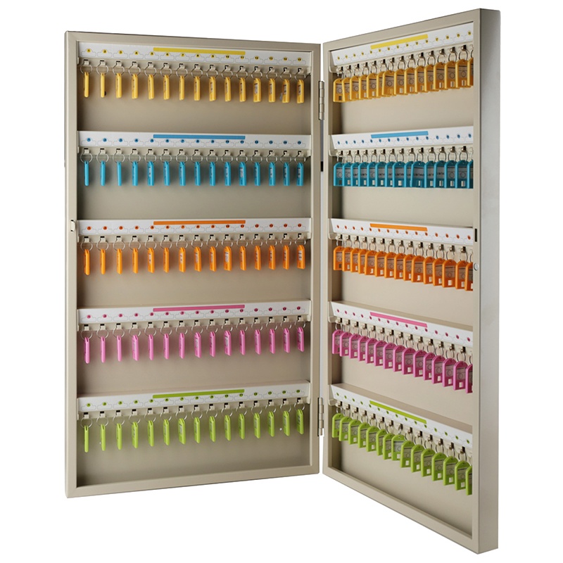 得力(deli)9327钥匙管理箱 150位米黄(只)金属钥匙柜 壁挂式汽车钥匙管理 匙锁收纳盒 宾馆仓库钥匙箱 标志牌