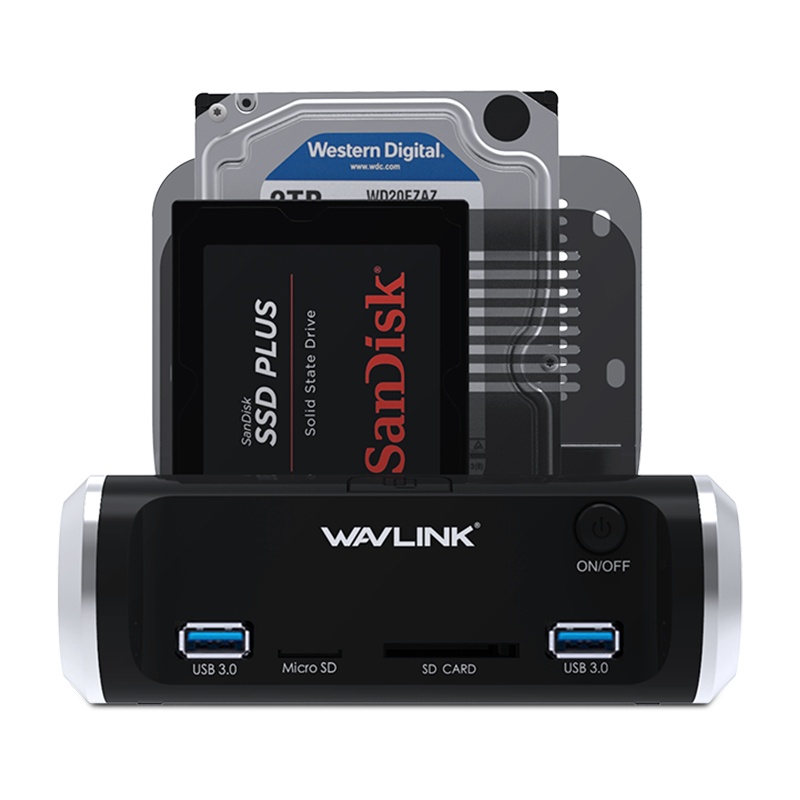 睿因(wavlink)WL-ST336A 移动硬盘盒3.5/2.5寸英寸通用SATA转usb3.0硬盘读取器一键脱机拷贝