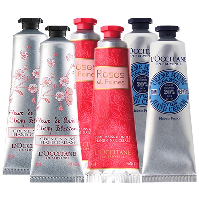 L’OCCITANE 欧舒丹 精选润手霜 六支装(乳木果 + 樱花 + 玫瑰)30ml/支 保湿补水