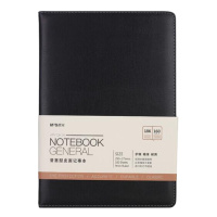 晨光(M&G)皮本笔记本子皮面商务记事本教师办公用记事本简约高档工作会议记录本18k/160页