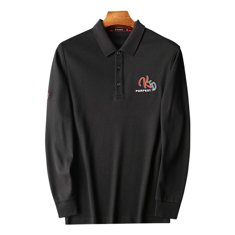 雅鹿男装长袖T恤男秋季新品商务休闲舒适百搭长袖polo衫男士T恤10109685