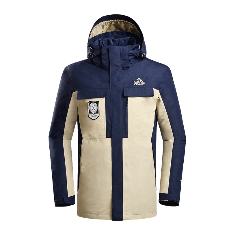 伯希和秋冬户外羽绒内胆冲锋衣男女三合一防风保暖两件套透气耐磨防水防风锦纶冲锋衣