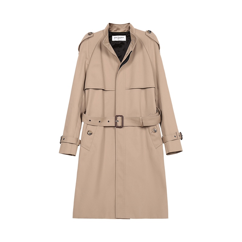 圣罗兰 SAINT LAURENT 女士聚酯纤维/棉质中长款风衣大衣外套 630890 Y039W