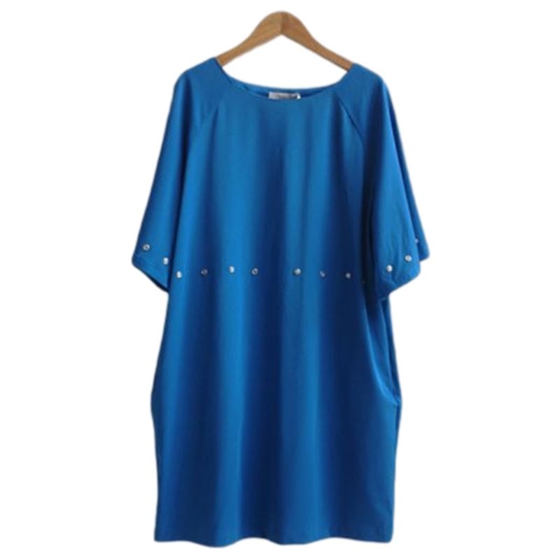 【福利款】拉夏贝尔UlifeStyle连衣裙夏季新款韩版纯色宽松纽扣收腰显瘦短裙