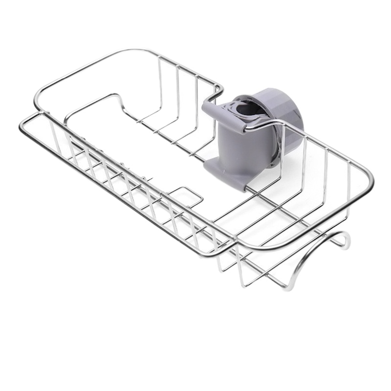 水龙头置物架 厨房浴室水龙头多用收纳层架家用不锈钢免打孔抹布海绵刷钢丝球抹布水槽沥水架 科林清