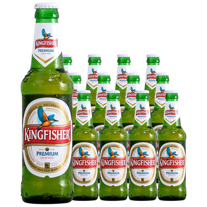 印度进口翠鸟啤酒清爽型拉格Kingfisher330ml*12瓶啤酒