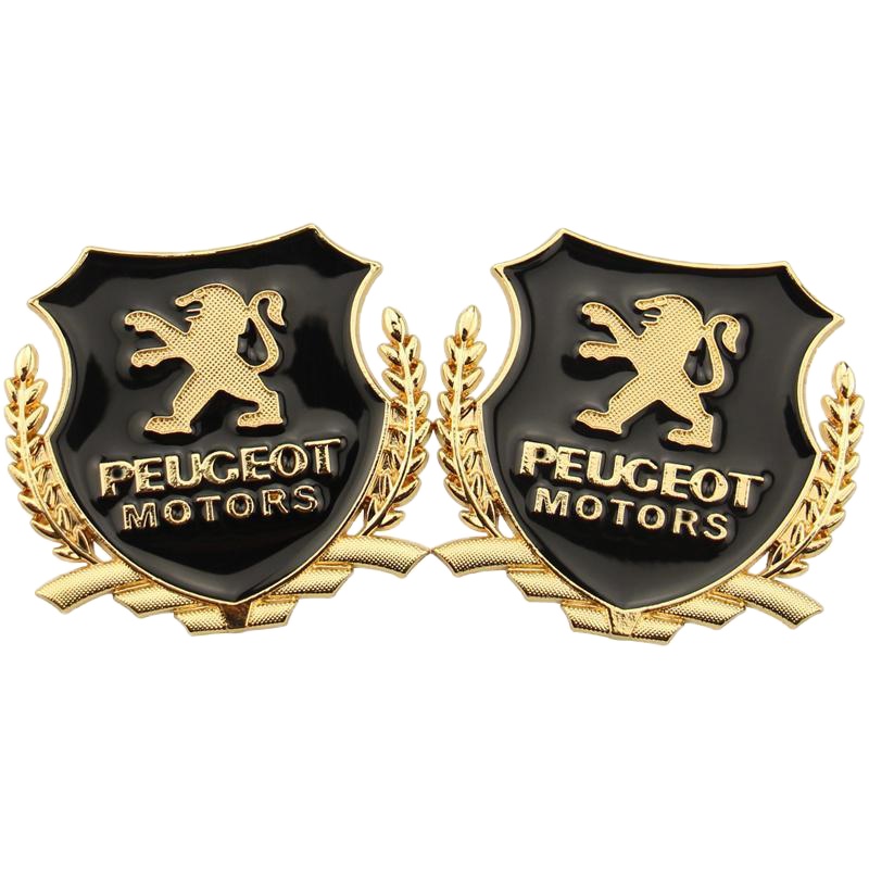 舒适主义标致车标改装3008 301 5008 4008 508个性408车身创意308装饰车贴 金色一对