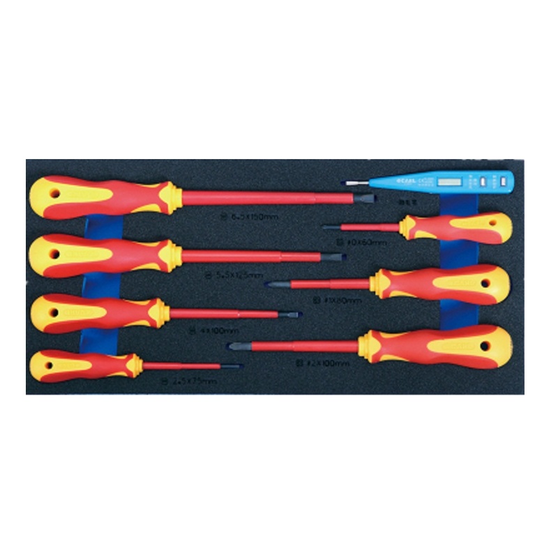 【卡尔】8件套VDE绝缘螺丝批工具托