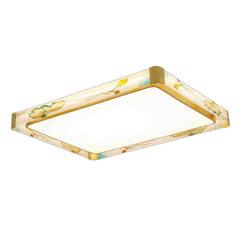 珐琅彩吸顶灯客厅轻奢中国风全铜灯具现代简约新中式风格卧室灯饰