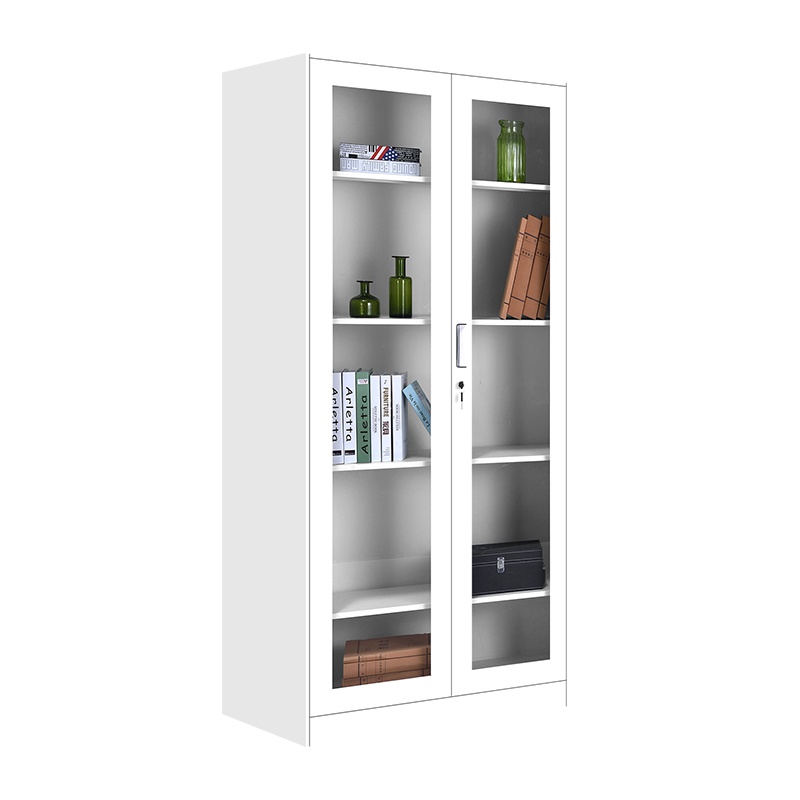 [红心家居]文件柜铁皮柜玻璃门资料柜钢制办公柜档案柜子加厚0.8mm