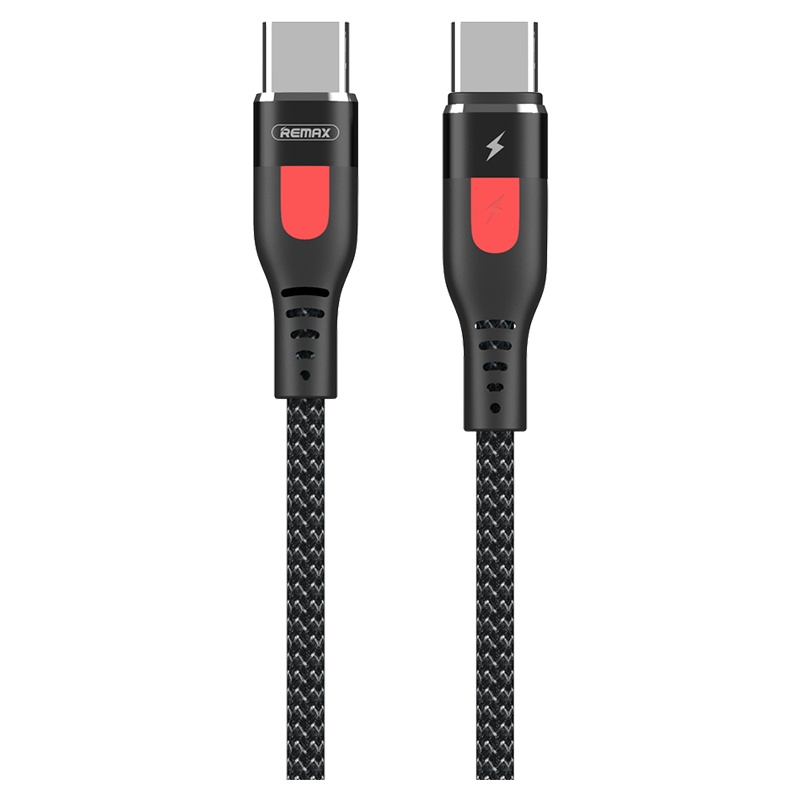 remax 安卓手机 超级 PD 闪充数据线 RC-151cc 双Type-c快充 盲插快充 充电线 黑色