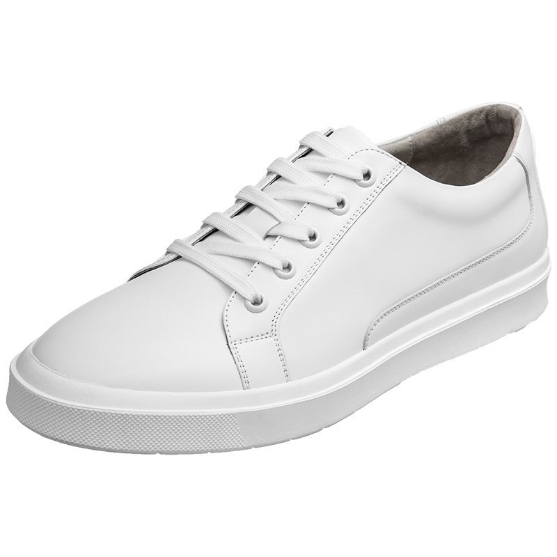 康奈男鞋 秋季男士休闲鞋新款潮流休闲男鞋真皮系带纯色百搭板鞋小白鞋1175764