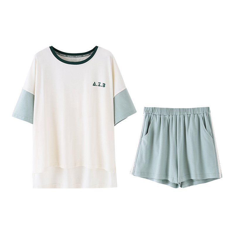 乌拉拉公主棉质弹力针织素色五分袖女套装W92K7406-W92K7306