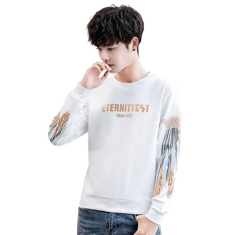 庄吉 2019春秋新款潮牌卫衣男圆领休闲时尚潮男长袖卫衣JU-ZL-99856