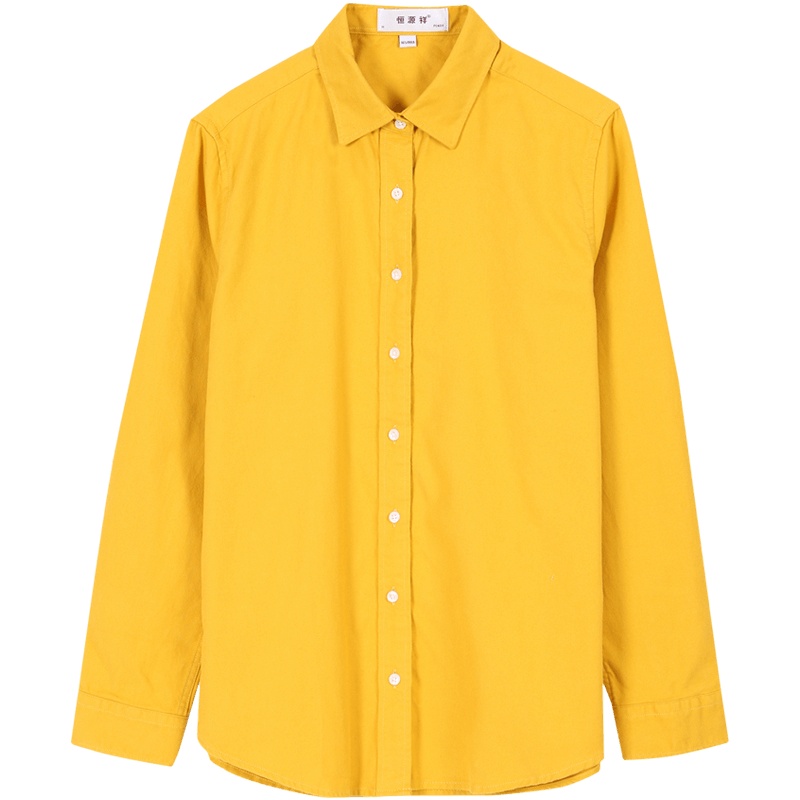 恒源祥磨毛长袖衬衫女春秋工作服职业OL牛津纺衬衣新款正装