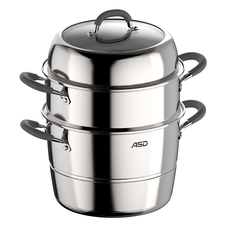 ASD/爱仕达三层不串味蒸锅ZS26E1Q复底加厚不锈钢多层复合底蒸锅