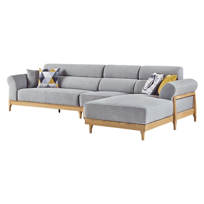 林氏木业北欧家具套装组合大小户型实木客厅现代简约布艺沙发1014