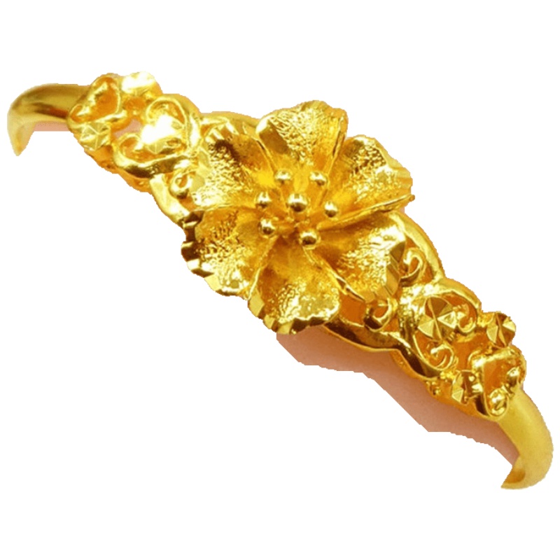 [2019时尚新品]越南沙金镀金手镯欧币镀金彩金手环龙凤呈祥手链结婚首饰