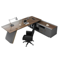 独立老板桌 现代简约经理总裁办公室 大班桌 长桌椅组合