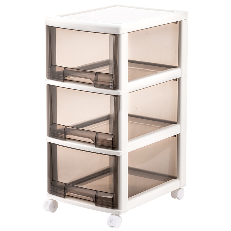 JEKO&JEKO 塑料抽屉式收纳盒化妆品收纳柜 置物柜床头柜子儿童衣柜宝宝杂物玩具储物柜收纳箱夹缝柜 五斗柜 3层