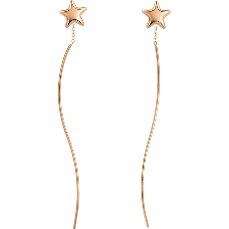 周生生(CHOW SANG SANG)18K红色黄金星星耳钉女款90363E定价