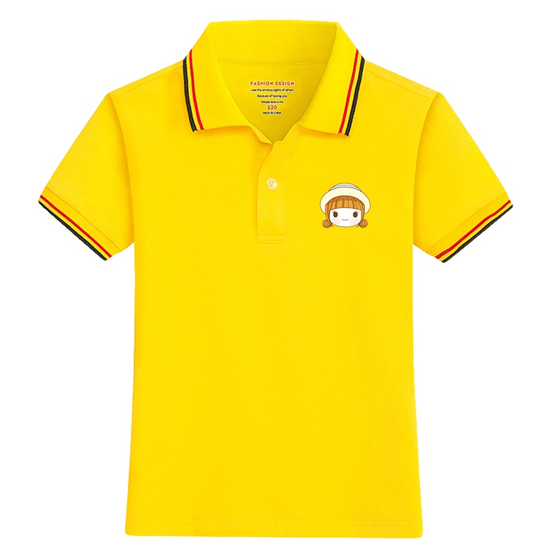 女童短袖t恤polo衫上衣2019新款夏装儿童体恤中大童女孩保罗衫潮