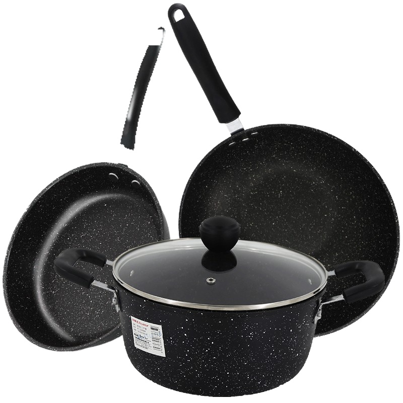 荣事达 RTZ088组合锅M炒锅30cm煎锅24cm汤锅24cm