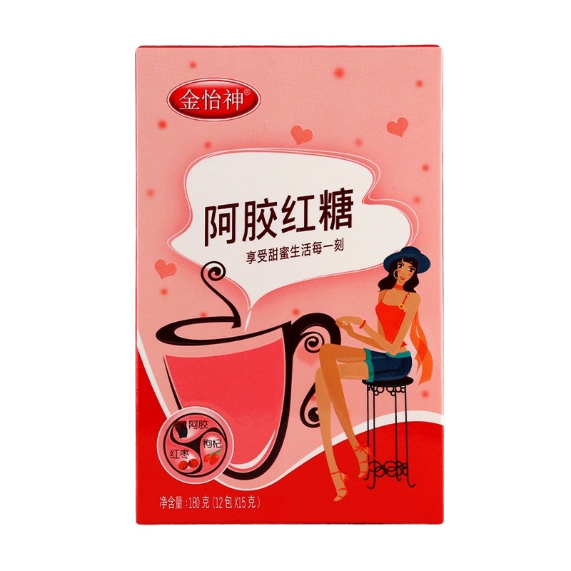 金怡神阿胶红糖姜茶阿胶红枣红糖姜茶古法熬制老红糖盒装180g