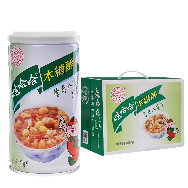 娃哈哈 木糖醇营养八宝粥360g*12罐整箱装 开罐即食 营养丰富香甜软糯 营养早餐 方便速食粥整箱装礼盒装