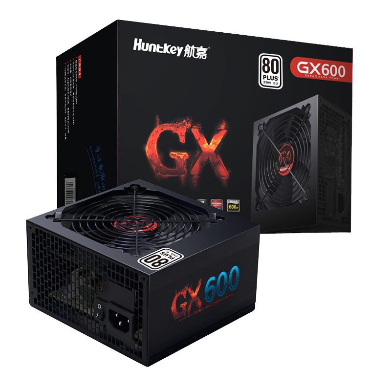航嘉GX600额定600W电源电脑台式机主机电源背线电源白牌