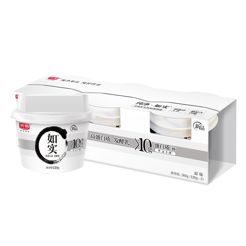 光明如实高蛋白质发酵乳120g*6组合装(共6杯)