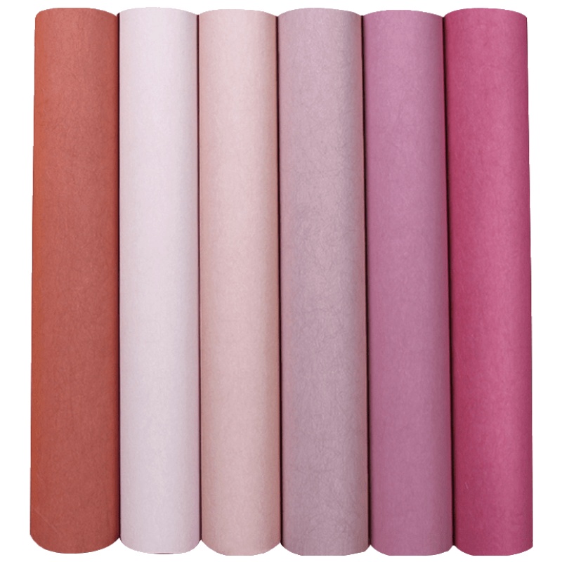 汐岩少女心粉色无纺布壁纸女孩公主房卧室简约素色墙纸 ins北欧风色无纺布墙纸