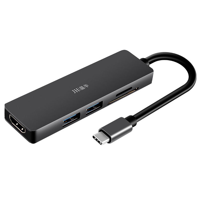 晶华 Type-C扩展坞华为苹果Macbook笔记本电脑USB-C转HDMI转换器USB3.0HUB分线器五合一Z324