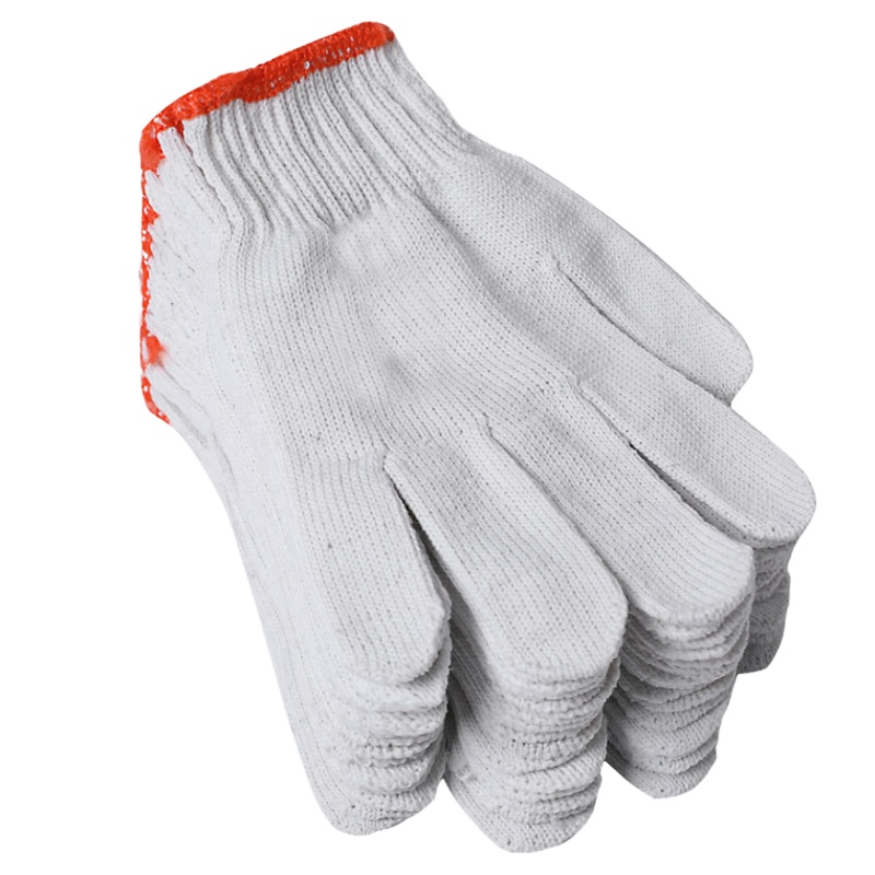 线手套劳保纯棉耐磨加厚工作防滑白棉纱尼龙冬季汽修劳动工地干活