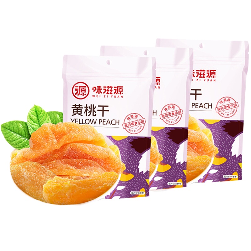PY 味滋源 黄桃干100g*3袋 蜜饯果干休闲零食果脯.