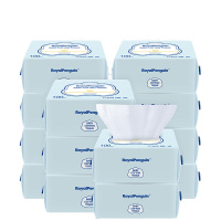 100抽3包/1大包婴儿宝宝绵柔巾一次性洗脸巾干湿两用无香柔软面巾 全棉卷巾150g/卷第二件