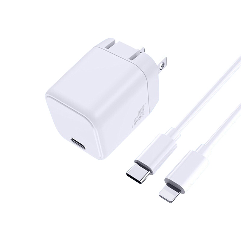 ZNNCO氮化镓GaN33W充电器苹果PD快充适用iPhone13/12/Pro/Max/iPad 闪充头套装兼容20W