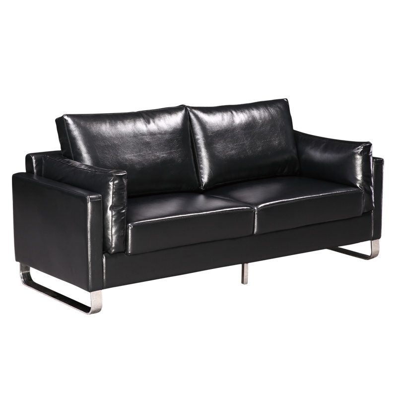 [红心家居]现代简约皮艺沙发三人位办公室沙发休闲沙发