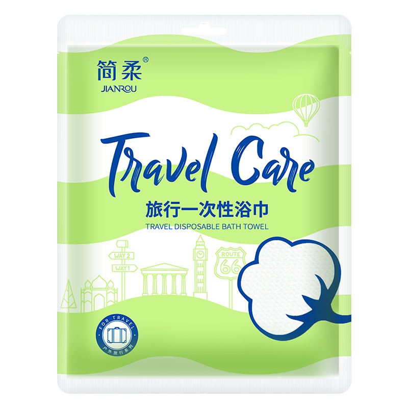 简柔一次性浴巾纯棉大毛巾户外旅行便携快干浴巾无纺布加厚 1包装新旧包装随机发