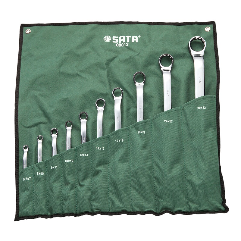世达(SATA) 08012 10件全抛光双梅花扳手组套
