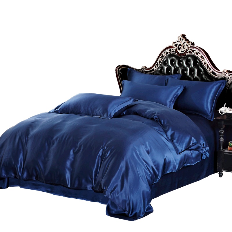 丝煌真丝四件套100%桑蚕丝绸22姆米纯色被套婚庆床上用品套件