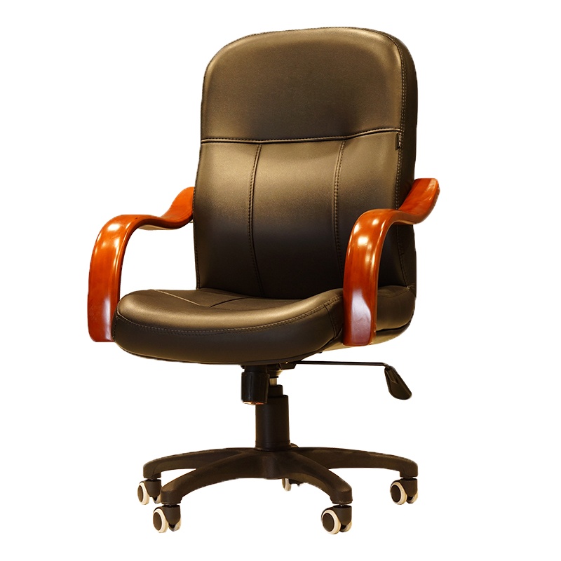 艾菲玛 办公椅AFM-B016#(塑料脚架)西皮 黑色