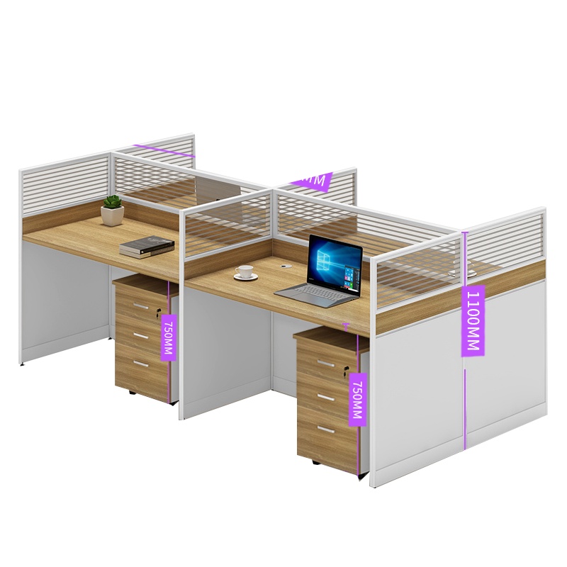 钜晟职员四人位办公桌屏风隔断电脑桌JSZ03
