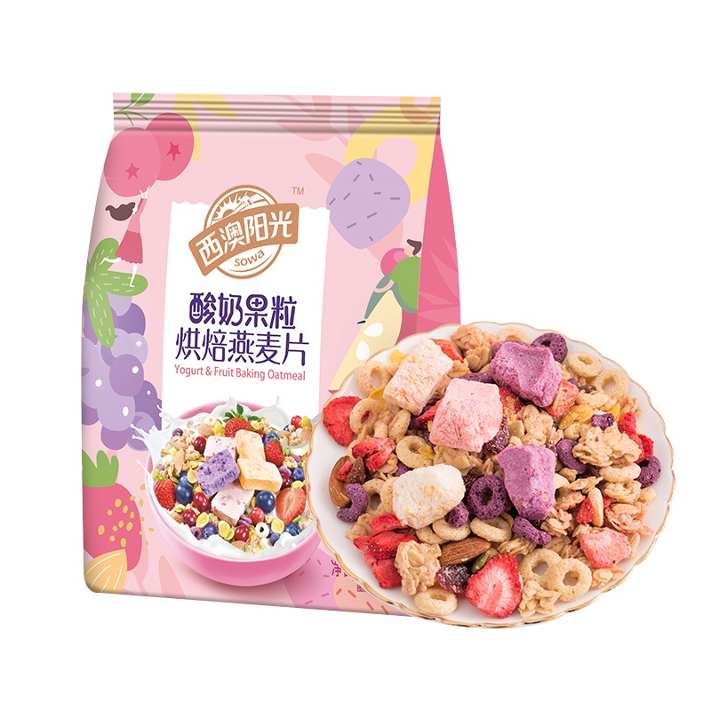 西麦 西澳阳光酸奶果粒烘焙燕麦片350g 代餐燕麦 即食燕麦片 营养早餐 谷物冲饮 干吃零食轻食燕麦脆