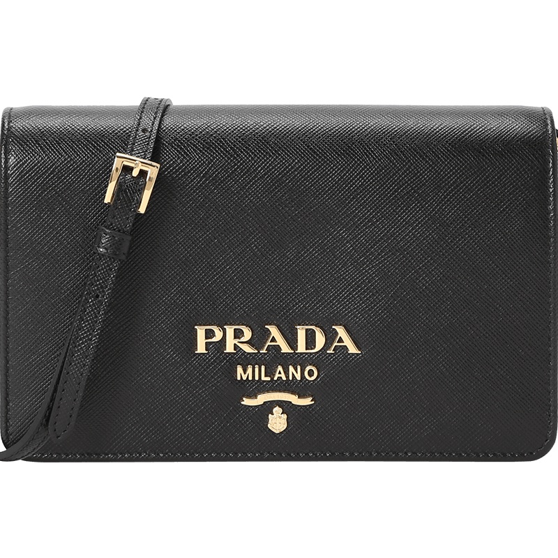 预订 PRADA 普拉达 mini bag 链条包 单肩包 斜挎包迷你 字母LOGO十字纹皮1BP012