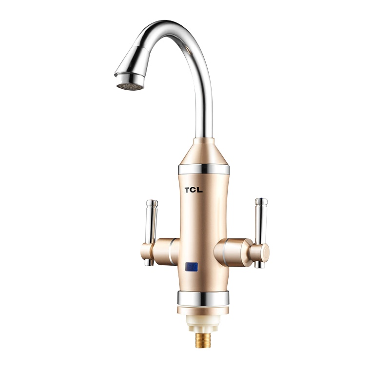 TCL即热电热水龙头加热器厨宝速热水器热得快水龙头热加宝家用卫生间小型即热式电热水器TDR-30DX金色下进水