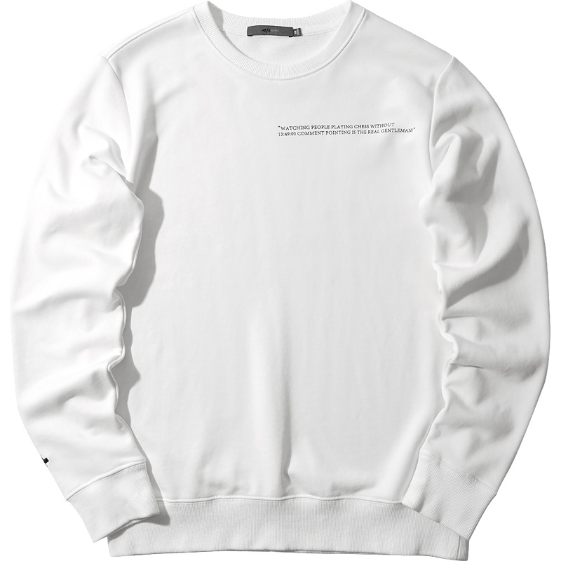 黑鲸字母印花休闲卫衣秋季男装简约套头上衣男CNZWJ38133A